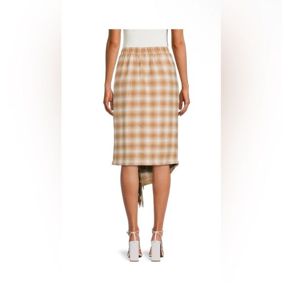 Fringed Faux Wrap Skirt - Picture 4 of 5